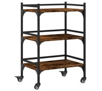 vidaXL Kitchen Trolley Rolling Cart Storage Cart Smoked Oak Engineered Wood