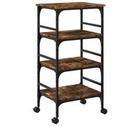 vidaXL Kitchen Trolley Rolling Cart Storage Cart Smoked Oak Engineered Wood