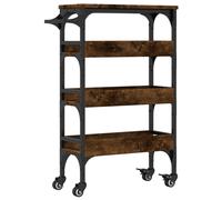 vidaXL Kitchen Trolley Rolling Cart Storage Cart Smoked Oak Engineered Wood