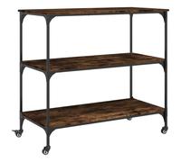 vidaXL Kitchen Trolley Rolling Cart Storage Cart Smoked Oak Engineered Wood