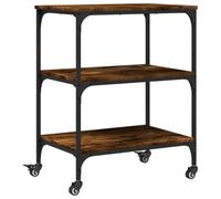 vidaXL Kitchen Trolley Rolling Cart Storage Cart Smoked Oak Engineered Wood