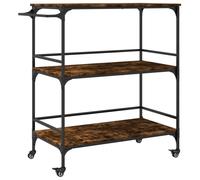 vidaXL Kitchen Trolley Rolling Cart Storage Cart Smoked Oak Engineered Wood