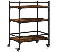 vidaXL Kitchen Trolley Rolling Cart Storage Cart Smoked Oak Engineered Wood