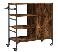 vidaXL Kitchen Trolley Rolling Cart Storage Cart Smoked Oak Engineered Wood