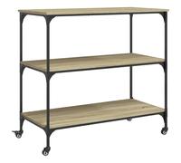vidaXL Kitchen Trolley Rolling Cart Storage Cart Sonoma Oak Engineered Wood