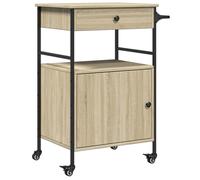 vidaXL Kitchen Trolley Sonoma Oak 56x43x89.5 cm Engineered Wood