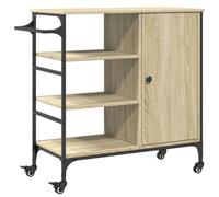vidaXL Kitchen Trolley Rolling Cart Storage Cart Sonoma Oak Engineered Wood