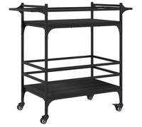 vidaXL Kitchen Trolley Black 82x40x78.5 cm Engineered Wood UK
