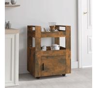 vidaXL Kitchen Trolley Smoked Oak 60x45x80 cm Engineered Wood