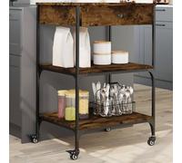 vidaXL Kitchen Trolley Smoked Oak 60x48x89.5 cm Engineered Wood