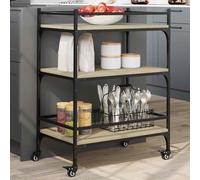 vidaXL Kitchen Trolley Sonoma Oak 65x40x86.5 cm Engineered Wood UK