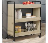vidaXL Kitchen Trolley Rolling Cart Storage Cart Sonoma Oak Engineered Wood