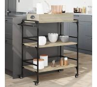 vidaXL Kitchen Trolley Sonoma Oak 81.5x41x92.5 cm Engineered Wood NEW