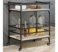 vidaXL Kitchen Trolley Sonoma Oak 82x40x78.5 cm Engineered Wood