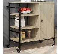 vidaXL Kitchen Trolley Sonoma Oak 87.5x38.5x84.5 cm Engineered Wood