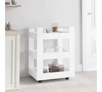 vidaXL Kitchen Trolley White 60x45x80 cm Engineered Wood LSO UK