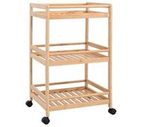 vidaXL Kitchen Trolley with Wheels Natural 46 x 38 x 76 cm Bamboo, Modern, Heavy Duty Kitchen Trolley, Practical Utility Trolley, Plenty of Storage Space, Bamboo Buffet, Great Meals