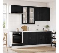 VidaXL Kitchen Unit LUCCA 8 Pcs Black Engineered Wood