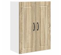 vidaXL Kitchen Wall Cabinet Sonoma Oak 80 x 31 x 80 cm Engineered Wood, Contemporary Kitchen Unit, Modern Cabinet, Wall Storage Solutions, Minimalist Shelves, Functional Options