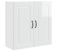 vidaXL Kitchen Wall Cabinet with Door High Gloss White 80 x 31 x 80 cm, Modern Rectangular Kitchen Cabinet, Ample Storage Wall-Mounted Unit, Contemporary Organizer for Home Renovation