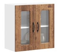 vidaXL Kitchen Wall Cabinet with Glass Door Kalmar Old Wood Engineered Wood