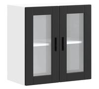 vidaXL Kitchen Wall Cabinet with Glass Door Porto Black kitchen wall unit