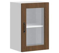 vidaXL Kitchen Wall Cabinet with Glass Door Porto Brown Oak kitchen wall unit