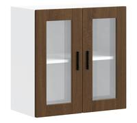 vidaXL Kitchen Wall Cabinet with Glass Door Porto Brown Oak kitchen wall unit