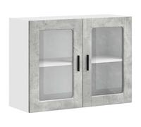 vidaXL Kitchen Wall Cabinet with Glass Door Porto Concrete Grey
