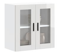 vidaXL Kitchen Wall Cabinet with Glass Door Porto High Gloss White