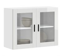 vidaXL Kitchen Wall Cabinet with Glass Door Porto High Gloss White