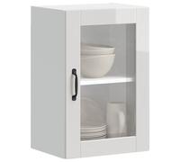vidaXL Kitchen Wall Cabinet with Glass Door Porto High Gloss White