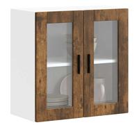 vidaXL Kitchen Wall Cabinet with Glass Door Porto Smoked Oak kitchen wall unit