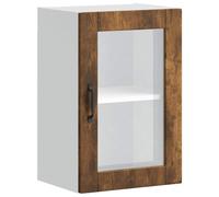 vidaXL Kitchen Wall Cabinet with Glass Door Porto Smoked Oak kitchen wall unit
