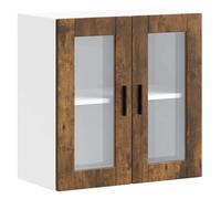 vidaXL Kitchen Wall Cabinet with Glass Door Porto Smoked Oak kitchen wall unit