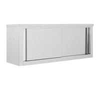 Vidaxl Kitchen Wall Cabinet With Sliding Doors 120X40X50 Cm Stainless Steel Wall Cabinets