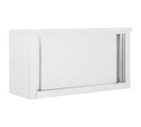 Kitchen Wall Cabinet with Sliding Doors 90x40x50 cm Stainless Steel