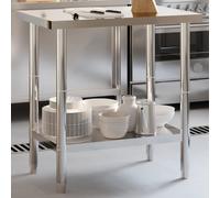 vidaXL Kitchen Work Table 82.5x55x85 cm Stainless Steel