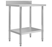 Vidaxl Kitchen Work Table With Backsplash 80X60X93 Cm Stainless Steel Work Tables