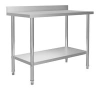 vidaXL Kitchen Work Table with Backsplash Kitchen Bar Restaurant School Gastrono