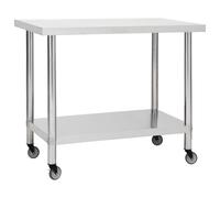 vidaXL Kitchen Work Table with Wheels 80x60x85 cm Stainless Steel