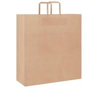 vidaXL Kraft Paper Bags, Pack of 250 with Brown Handles 45 x 17 x 48 cm, Paper Bag, Paper Gift Bag, Kraft Paper Gift Bag