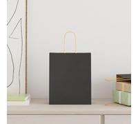 vidaXL Kraft Paper Bags, Pack of 50 with Black Handles 18 x 8 x 22 cm, Paper Bag, Paper Gift Bag, Kraft Paper Gift Bag
