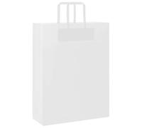 vidaxl kraft paper bags with handles - white 50 pcs - reusable gift/shopping/multipurpose bags 32x12x42 cm