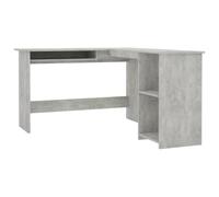 vidaXL L-Shaped Corner Desk Gaming Gamer Command Center Workstation Desk Home Office Writing Desks Computer Desks Concrete Grey Engineered Wood