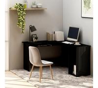 Vidaxl L-Shaped Corner Desk High Gloss Black 120X140X75 Cm Engineered Wood Corner Desks