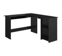 vidaXL L-Shaped Corner Desk High Gloss Black 47.2"" x 55.1"" x 29.5""