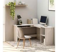 vidaXL L-Shaped Corner Desk High Gloss White 120x140x75cm Wood UK HOT