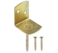 vidaXL L-Shaped Fence Panel Brackets, Galvanised Metal with Yellow Hot-Dip Coating, Ideal for Garden Fence and Trellis Panels, Pack of 48