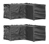 vidaXL L-Shaped Garden Furniture Covers 2 pcs 12 Eyelets 185x185x90 cm, Black